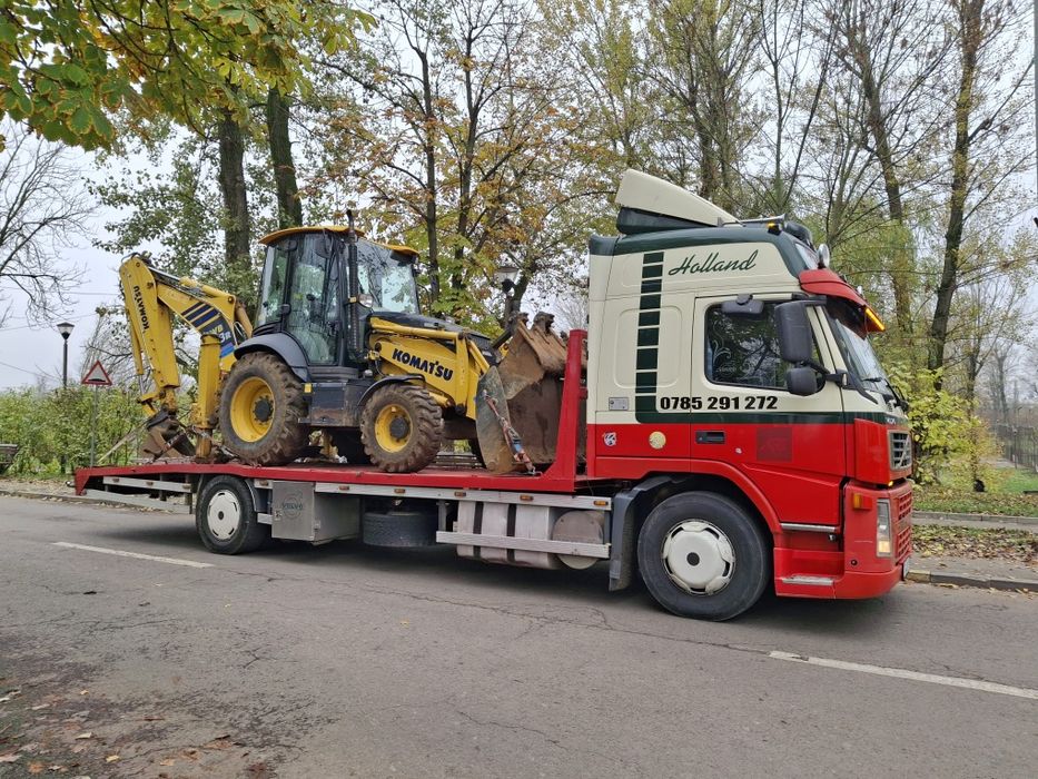 TRACTARI auto Teleorman transport utilaje John Deere new Holland clasa fiat Doitz Fend same Platforma Transport Utilaje trailer