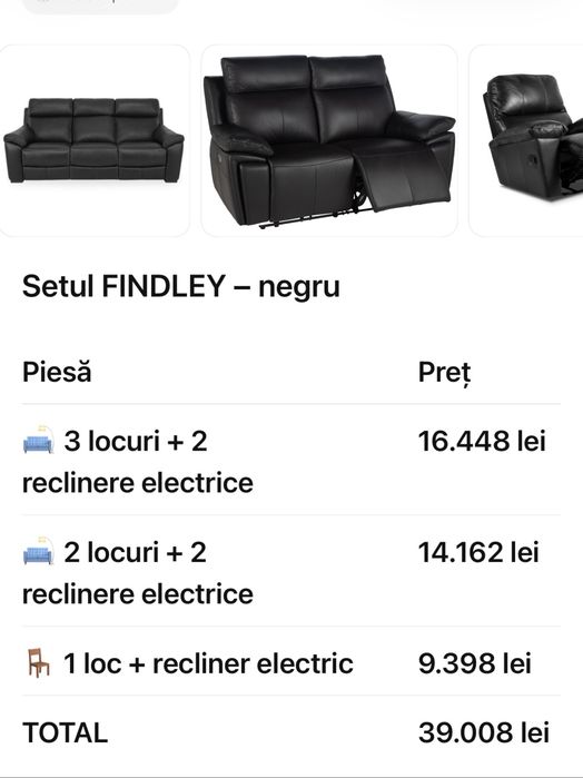 set de canapele tip 3-2-1 piele living