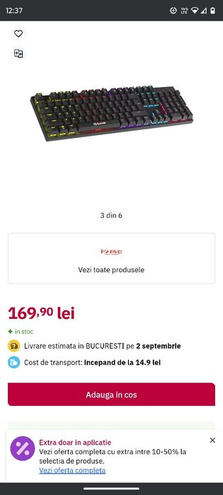 Vând tastatura mecanica scorpion KG 905