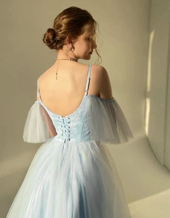 Продам платье, красивое, вечернее, голубое