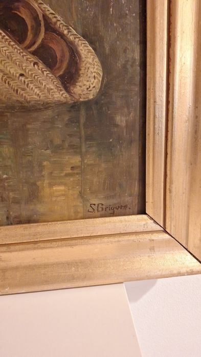 Tablou/Pictura veche ulei reproducere  Murillo/Copil cu un caine