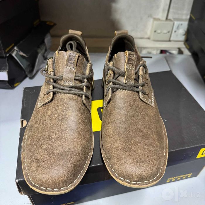 Туфли кожаные, мокасины мужские Cat Caterpillar Emanate Khaki [39-45]