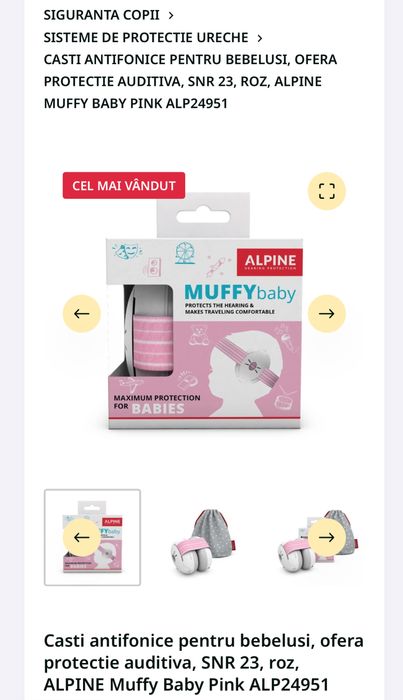 Muffy Alpine Baby casti protectie copii