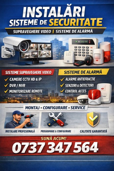 Instalare / montaj camere și alarma