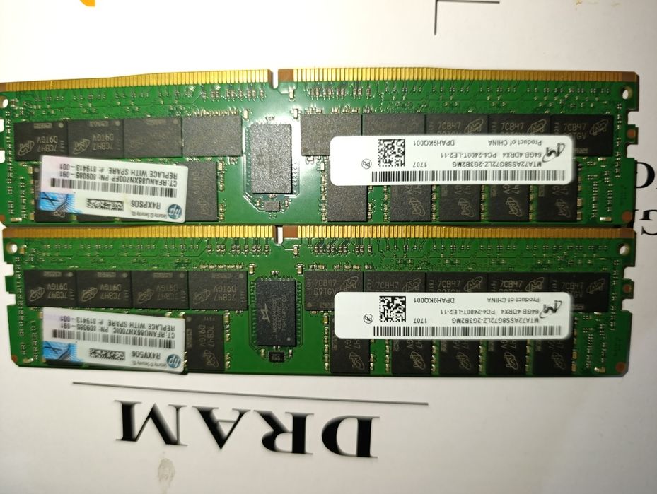 128GB (2x64GB) DDR4 ECC REG 2400T 4Rx4 — для HP / Dell / Xeon