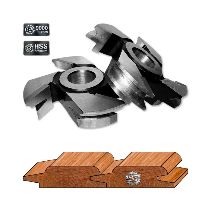 Set 2 Freze Lambriu Profil Rotund B=14 - 25 mm Cod 14.00UR HSS Premium