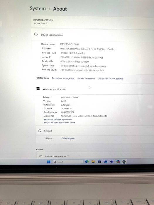 Microsoft Surface Book3 i7-1065G7 - SSD 512GB/8gb Ram - garantie!!!