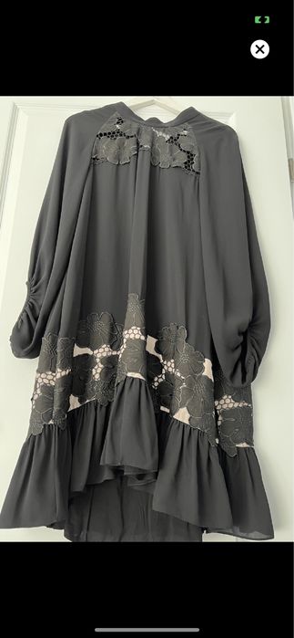 Rochie Nissa cu broderie si volan