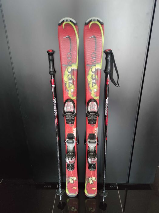 Дизайнерски детски ски TECNO Pro 110 см автомати Marker и подарък щеки