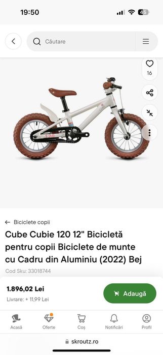 Bicicleta Cube Cubie 120 12"