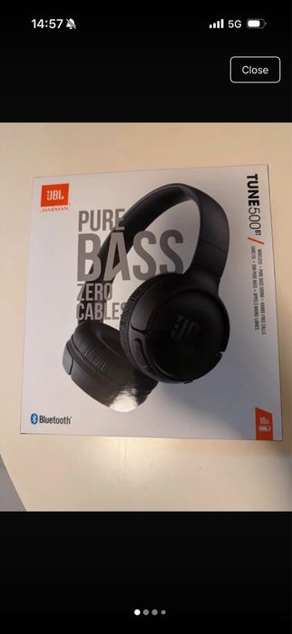 Casti On Ear JBL Tune 500, Wireless, Bluetooth, Autonomie 16 ore, Negru