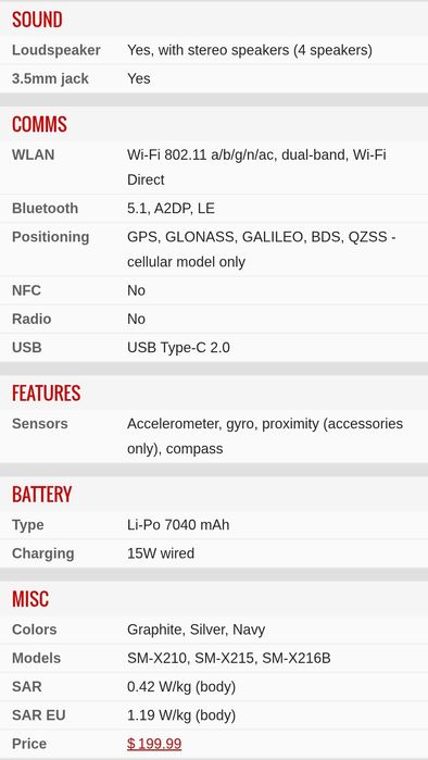 Samsung Galaxy tab a9+ 64gb/8gb