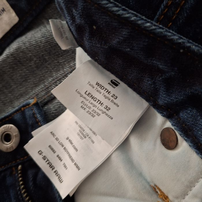 Дамски дънки  G-STAR Boyfriend със захабен ефект, Тъмносин, W23-L32