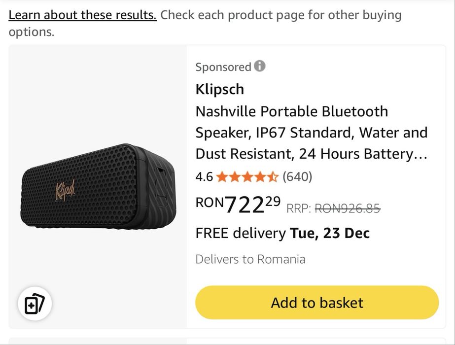 Boxa Portbaila Klipsch Nashville Sunet Premium
