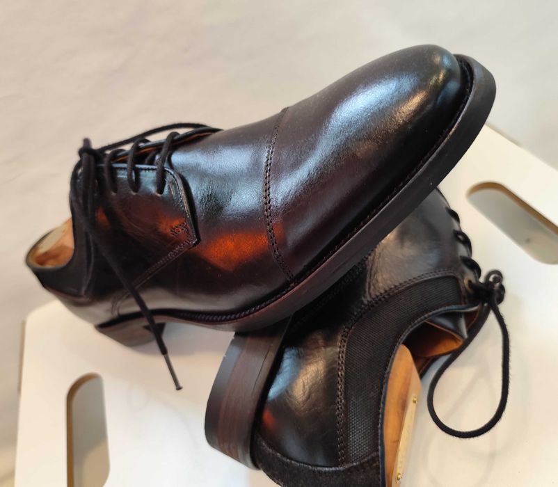 Pantofi cap toe 44 premium Oliver Jacob NOI piele naturala moale maro