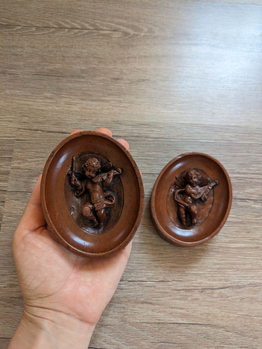 3д овални пана от восък с ангели херувимчета