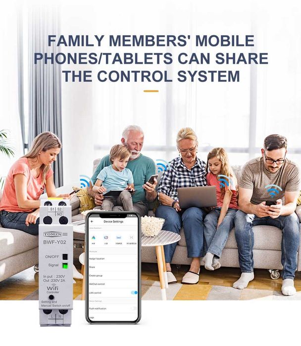 TOMZN Смарт Контролер за дистанционно управление на контактори