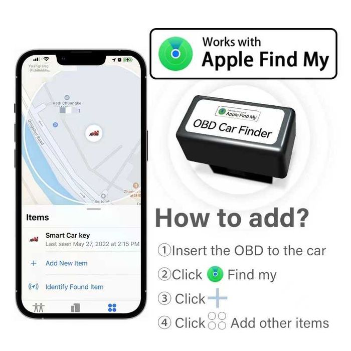 Gps тракер за автомобил OBD GPS локатор Find My Apple