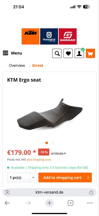 Ergo седалка за KTM 1290 Super Adventure 21-24