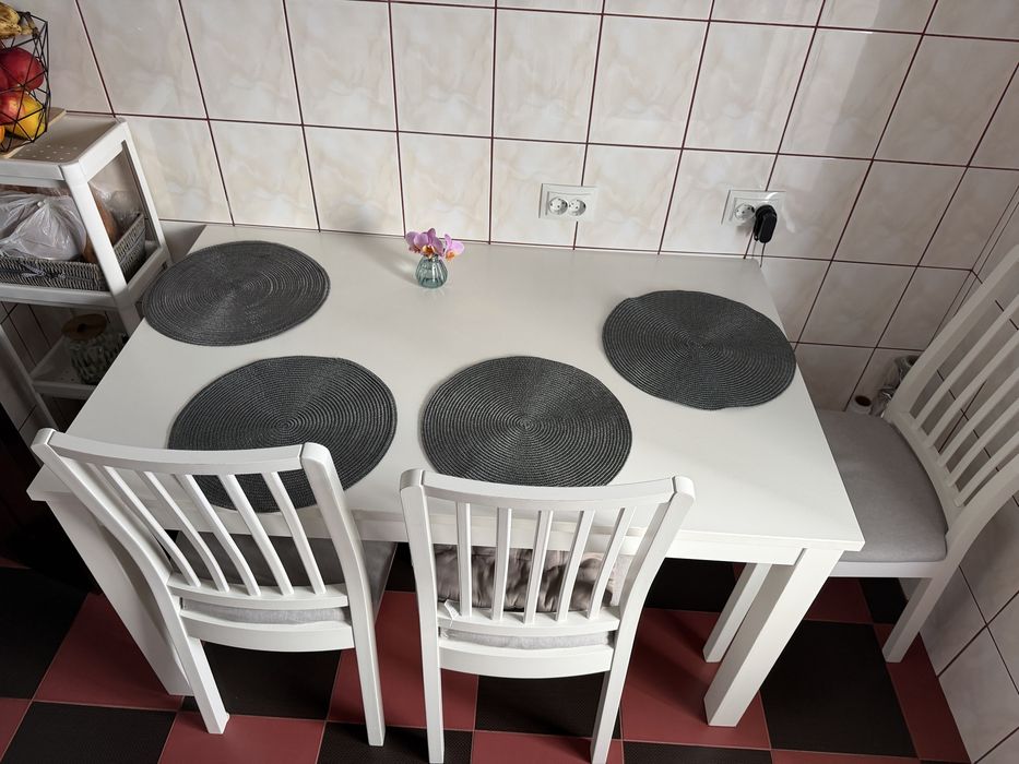 Masă extensibilă IKEA LANEBERG albă 130/190x80 cm