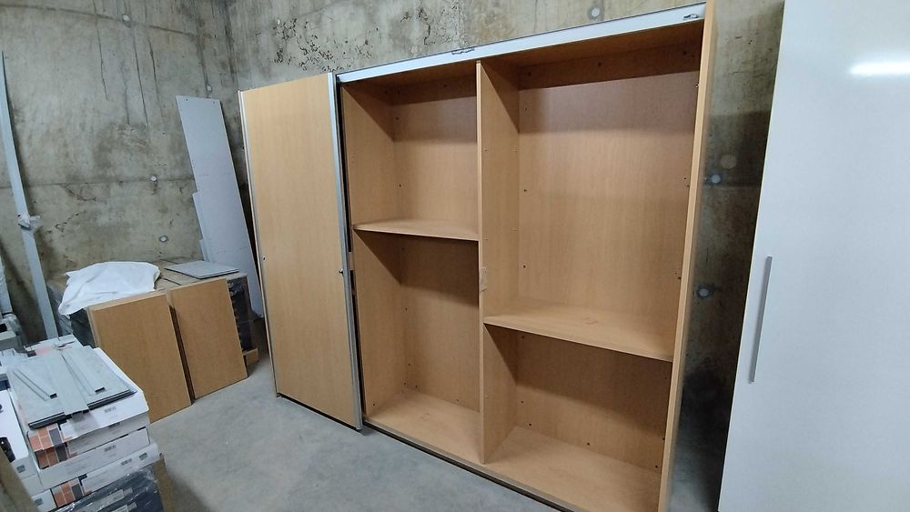 Трикрил гардероб с плъзгащи врати 240/46/200 см офис шкаф за документи