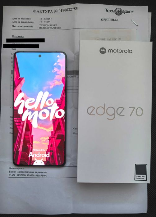 Нов Motorola Edge 70 12/512Gb с Гаранция