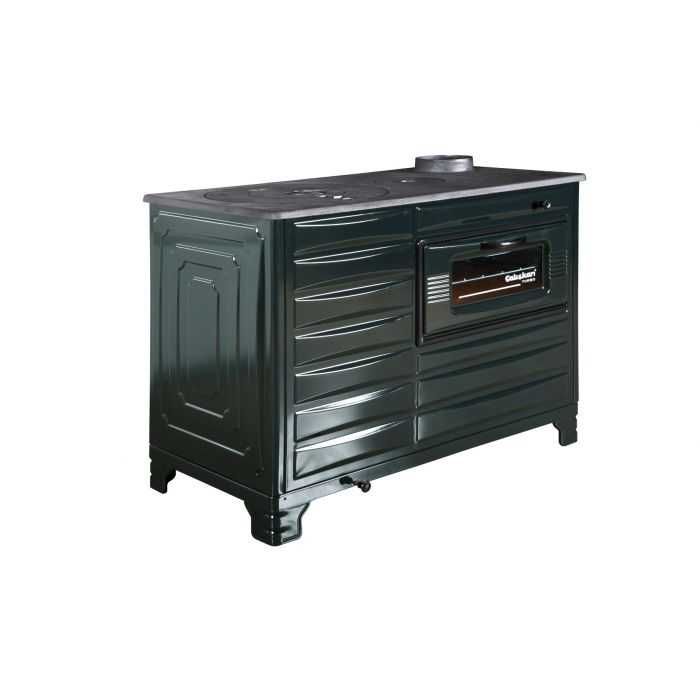 Soba turbo rotunda cu galeata pentru lemn sau combustibil solid