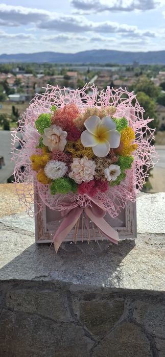 3D букет от скандинавски мъх в рамка