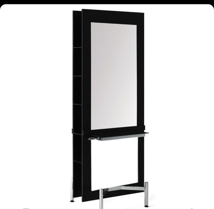 Фризьорска конзола/огледало с двойна страна – черна Gabbiano