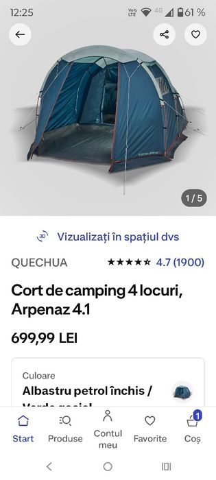 Vând cort dechatlon 4 locuri