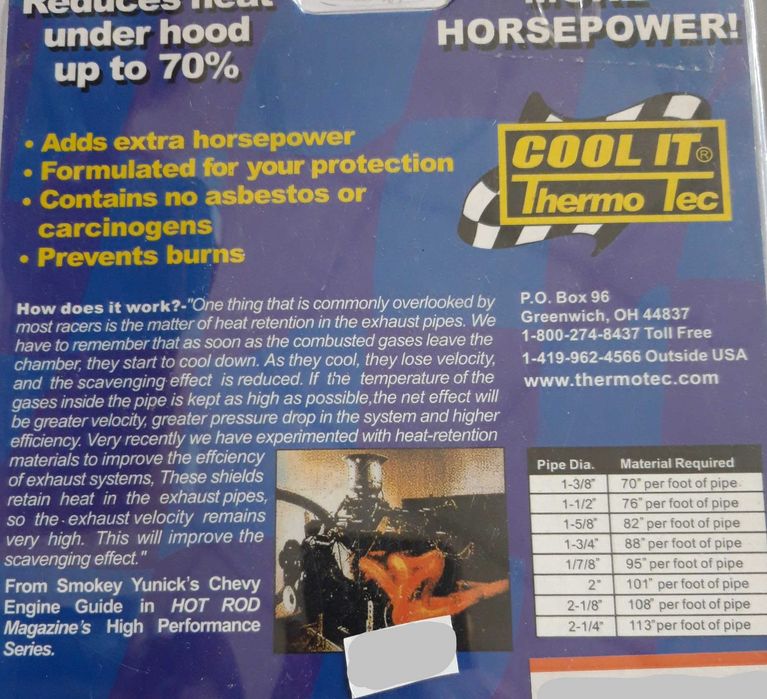 Термо Изолационна Лента За Ауспух Колекторни Тръби Thermo-Tec