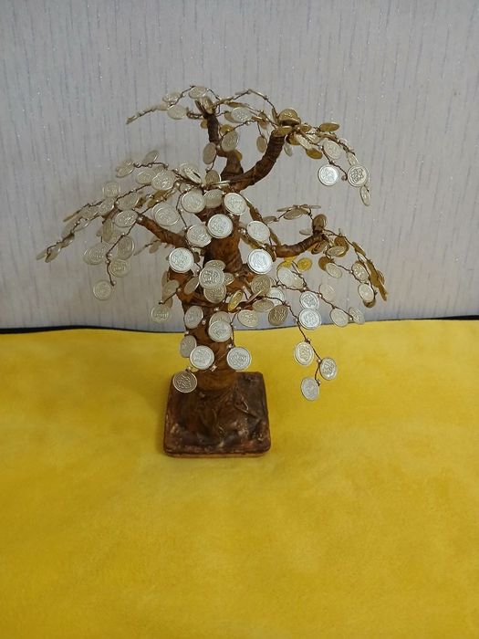 Ручная работа денежное золотое дерево из монет