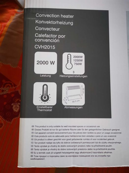 НОВ!Ел Конвектор,Ел.радиатор, 44 лв., нов запечатан кашон с гаранция