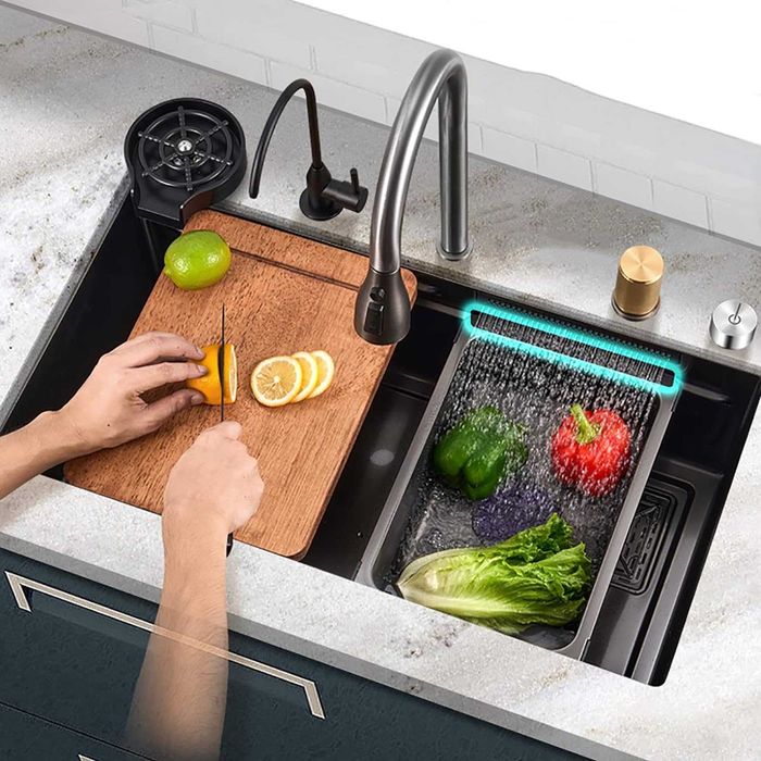 Висококачествена мултифункционална кухненска мивка за монтаж под плот