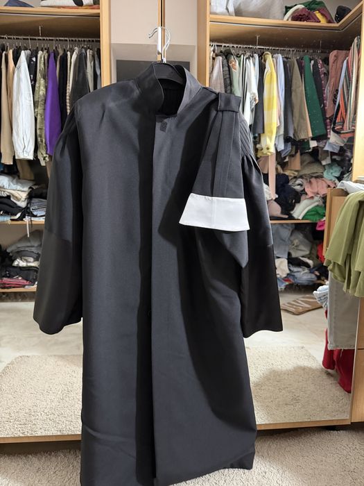 Roba de avocat cu accesorii, bumbac, negru