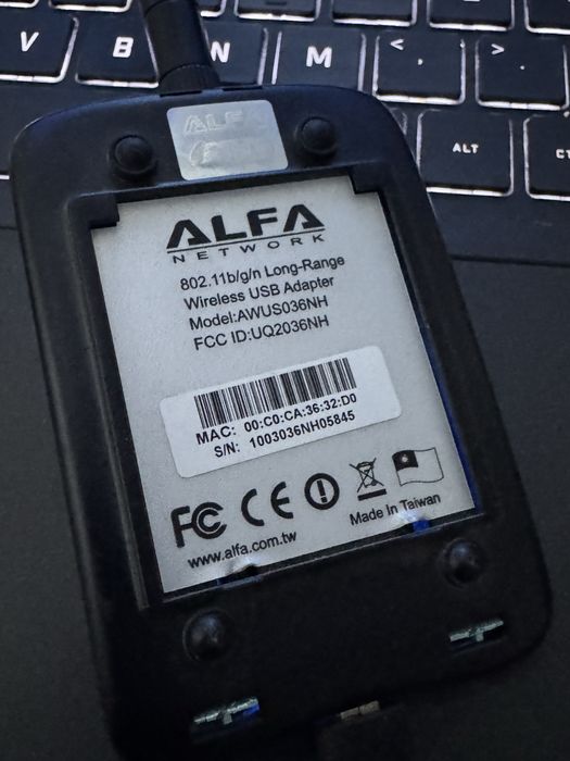 Alfa awus036NH wifi adapter monitor mode
