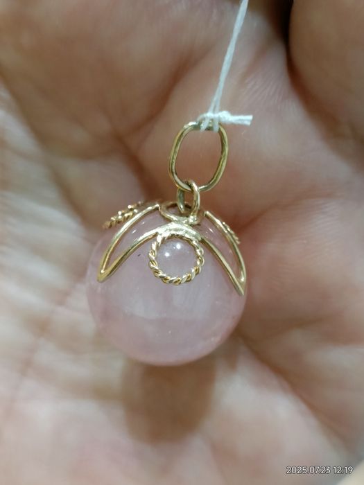 Vind pandantiv din aur 14kt cu quartz roz