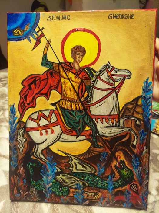 Icoana facuta de mine 30X40 in culori acrilice