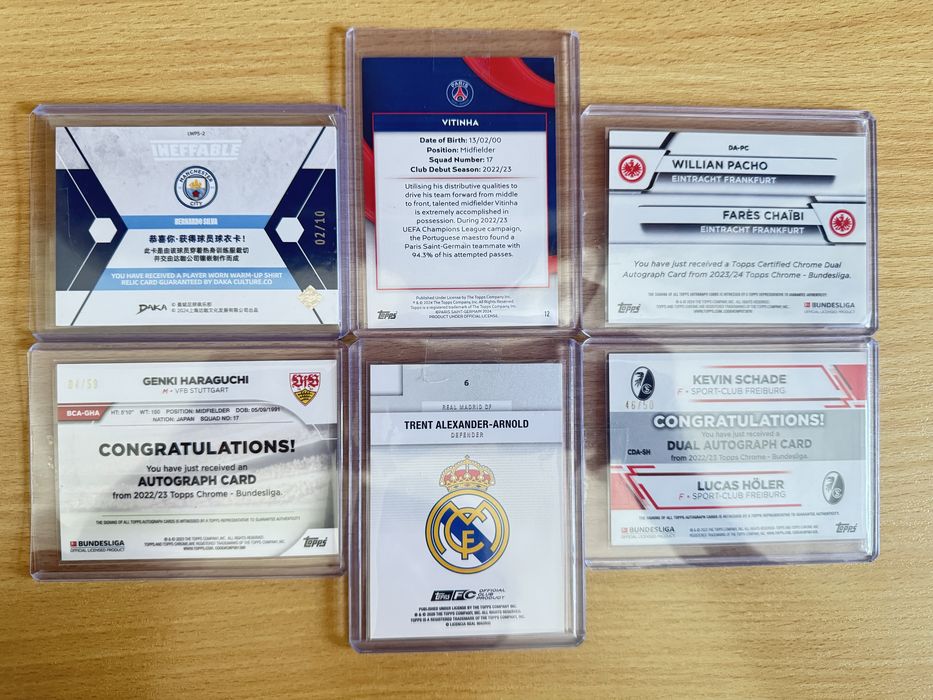 Футболни карти (Автографи / Части от Екипи / Номерирани)