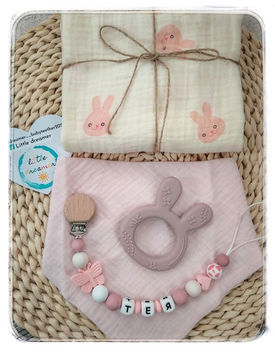 Клипс с име за бебе/ подаръчна кутия