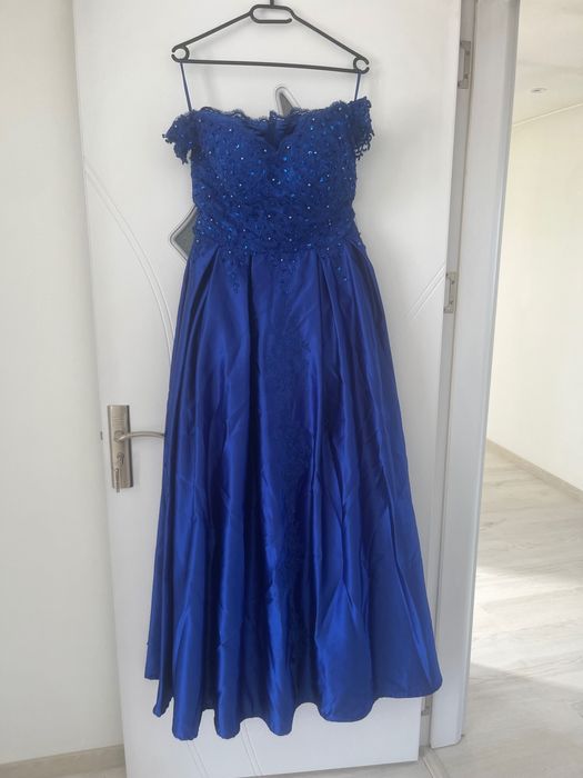 Официална дълга рокля HEBEOS – кралско синя – обличана веднъж