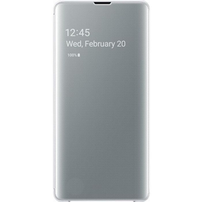 Husa flip smart activa originala Samsung Clear View Cover Galaxy S10+ S10 Plus G975 alb/white