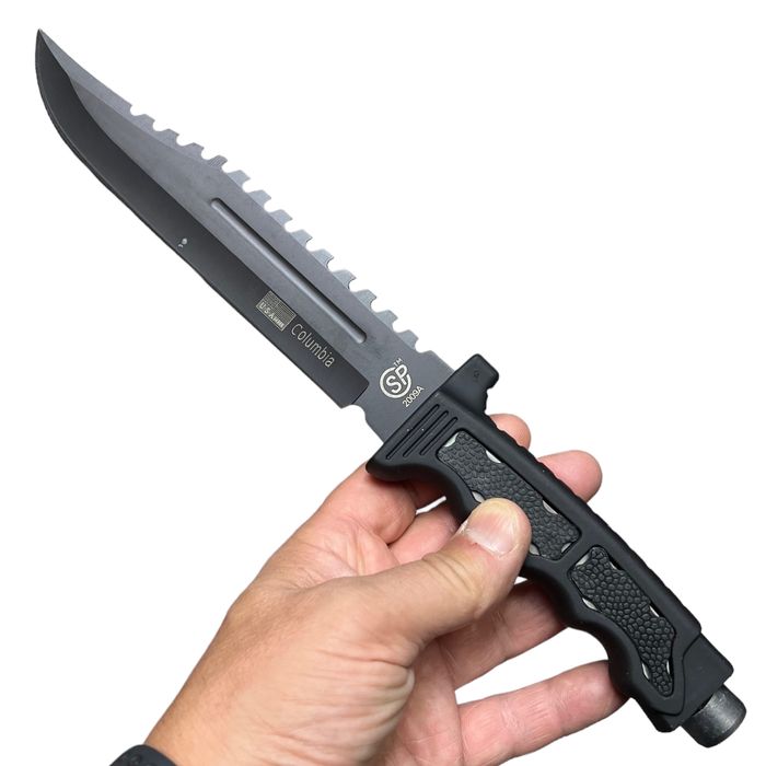 Тактически нож за оцеляване RAMBO S009B комбинирано острие Лов Туризъм