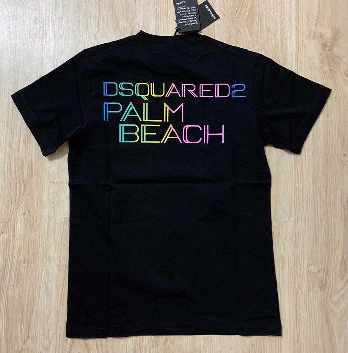 Чисто нови мъжки тениски Dsquared D2 Palm Beach в черно