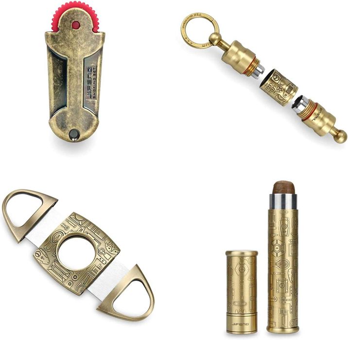 Подаръчен комплект пепелник,запалка,ножица,гилотина,туба,пънчър пури