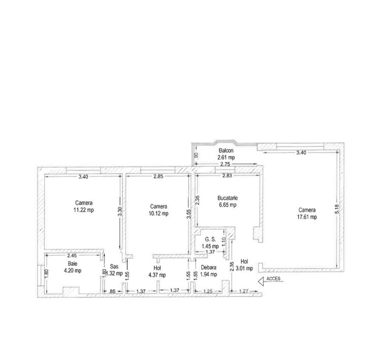 Apartament 3 camere, decomandat, Zona Vlaicu Uta