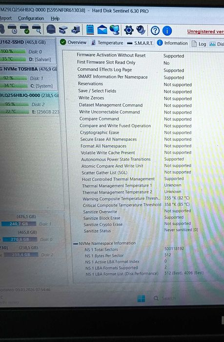 SSD 256GB Microsoft 1911 M.2 2230PCI-Express 3.0 x4 NVme laptoptableta