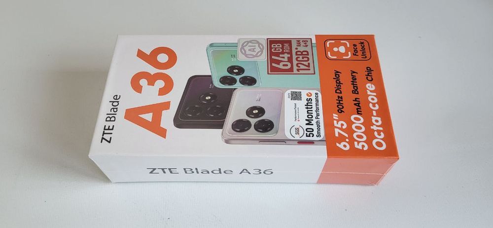 ZTE Blade A36 (12/64 GB) — новый, запечатанный, белый IMEI