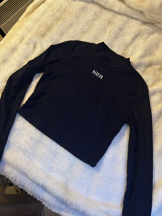 Сатенена черна риза S-M, блузи, пуловери, колани