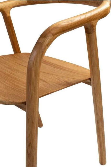 Круглый стол D110 из дуба + 4 стула (массив!) в скандинавском стиле